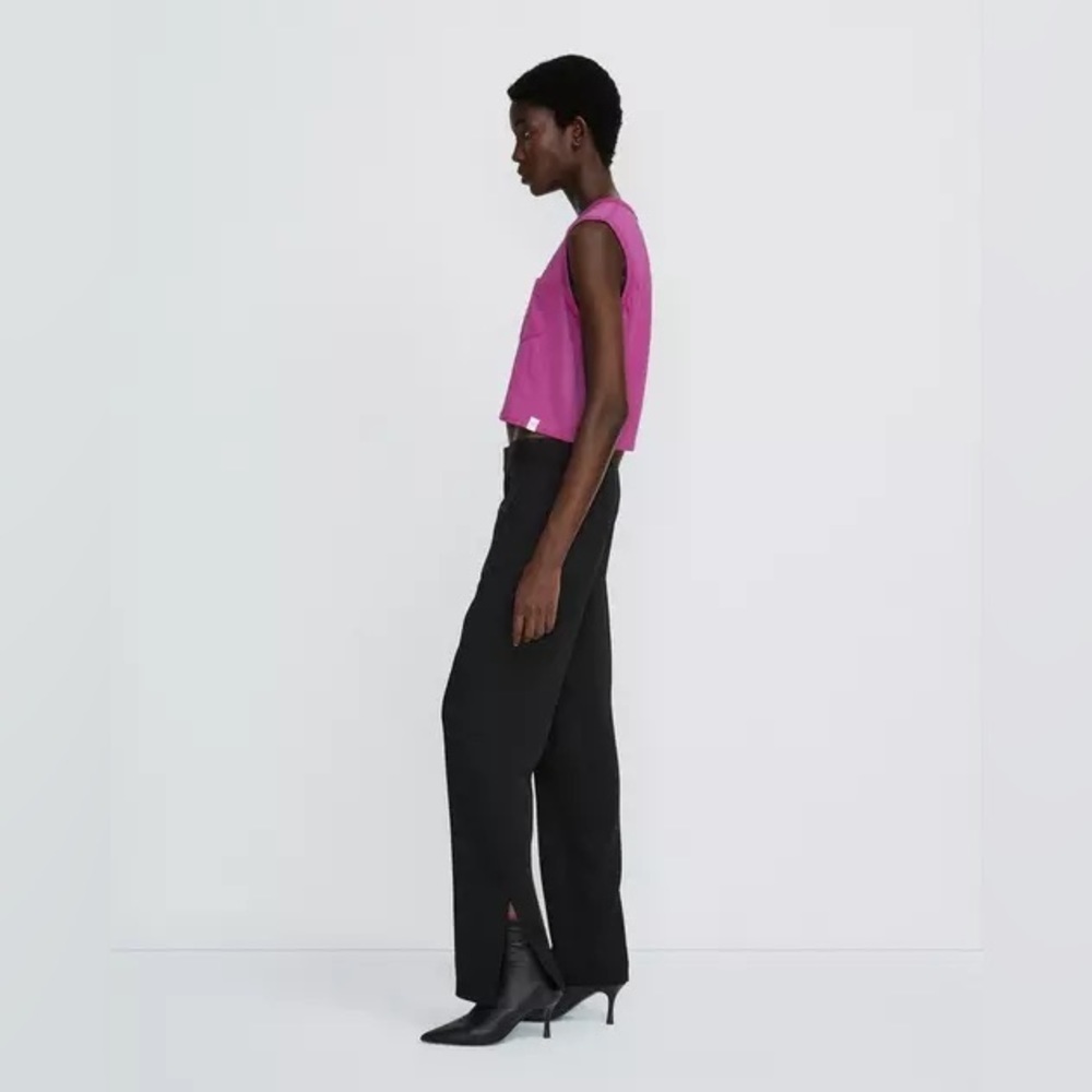NWT Rag & Bone Cameron Crepe Dress Pant | Split Cuff Straight Leg | Sz 0 | Black - Picture 6 of 9